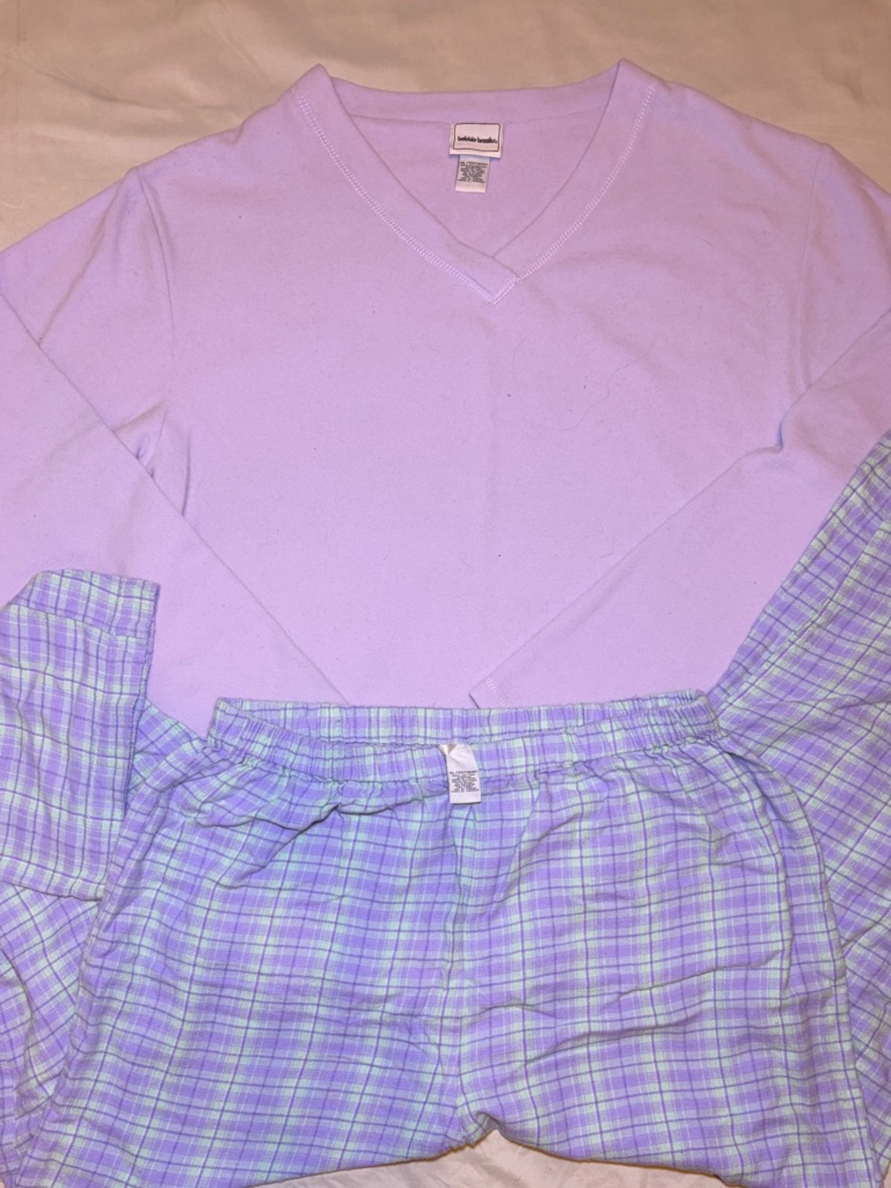 VINTAGE Bobbie Brooks Lavender V-Neck Long Sleeve Set